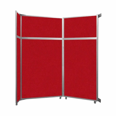 Versare Operable Wall Folding Room Divider 7'11" x 8'5-1/4" Red Fabric 1070227